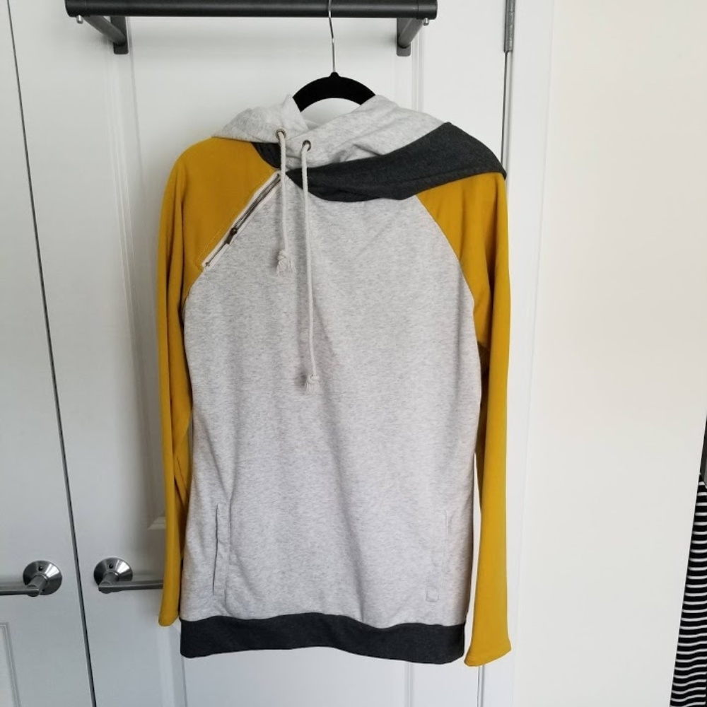 Ampersand Avenue Double Hood - Yellow & Grey